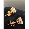Image 2 : 336 -- 18K GOLD PLATED 2 CARAT SIMULATED DIAMOND STUDS