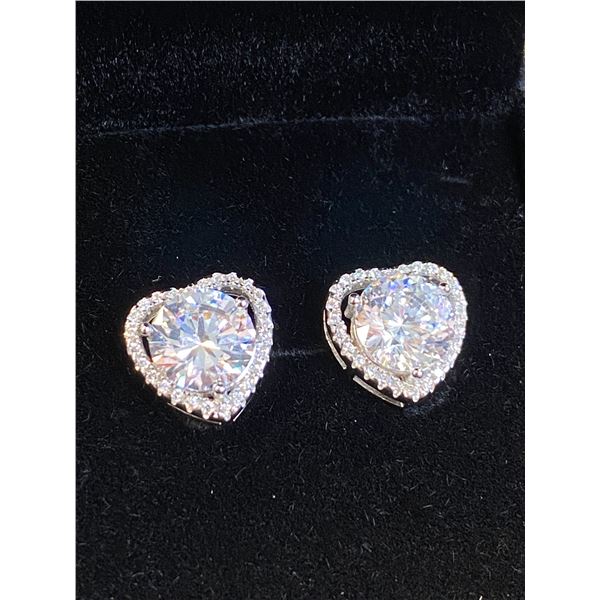 346 -- 2 CARAT HALO HEART STUDS
