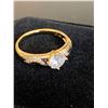 Image 1 : 352 -- 18K GOLD PLATED 1 CARAT RING