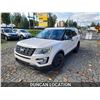 Image 2 : DUNCAN - 2016 FORD EXPLORER, WHITE, 191418 KMS, FOUR WHEEL DRIVE. - DA53977