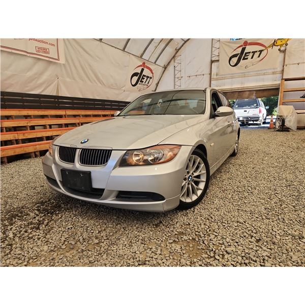 PARKSVILLE - 2006 BMW 323I, SILVER, 203853 KMS, REAR WHEEL DRIVE. - DW29061