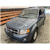Image 4 : PARKSVILLE - 2011 FORD ESCAPE, BLUE, 235559 KMS, FRONT WHEEL DRIVE. - DB62431