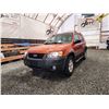 Image 2 : PARKSVILLE - 2006 FORD ESCAPE, ORANGE, 145241 KMS, FOUR WHEEL DRIVE. - DA15719