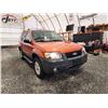 Image 8 : PARKSVILLE - 2006 FORD ESCAPE, ORANGE, 145241 KMS, FOUR WHEEL DRIVE. - DA15719