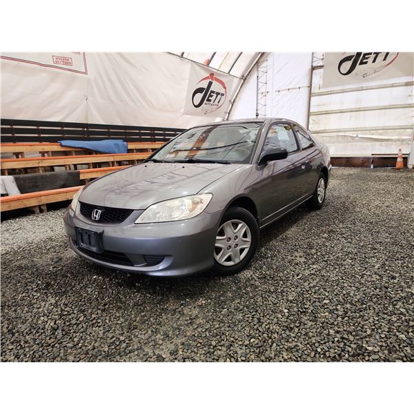 PARKSVILLE - 2005 HONDA CIVIC, GREY, 401018 KMS, FRONT WHEEL DRIVE. - D813562