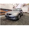 Image 2 : PARKSVILLE - 2005 HONDA CIVIC, GREY, 401018 KMS, FRONT WHEEL DRIVE. - D813562
