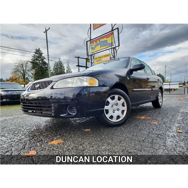 DUNCAN - 2002 NISSAN SENTRA, BLACK, 179416 KMS, FRONT WHEEL DRIVE. - J595989