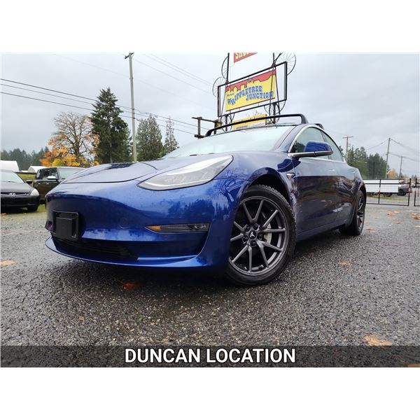 DUNCAN - 2019 TESLA MODEL 3 AWD, BLUE, 110928 KMS, ALL WHEEL DRIVE. - J496546
