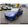Image 2 : DUNCAN - 2019 TESLA MODEL 3 AWD, BLUE, 110928 KMS, ALL WHEEL DRIVE. - J496546