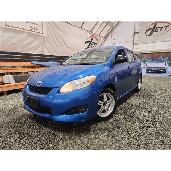 PARKSVILLE - 2009 TOYOTA MATRIX, BLUE, 231048 KMS, FRONT WHEEL DRIVE NO RESERVE - D046899