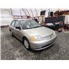 Image 9 : PARKSVILLE - 2003 HONDA CIVIC, GOLD, 206480 KMS, FRONT WHEEL DRIVE. - D937067