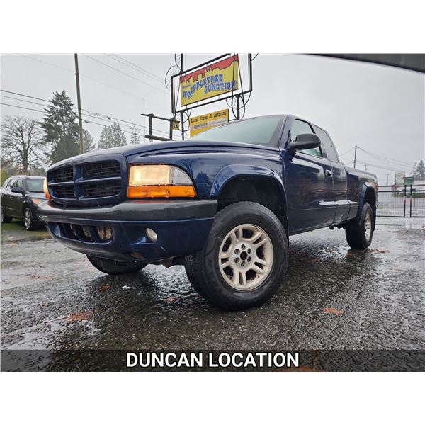DUNCAN - 2003 DODGE DAKOTA, BLUE, 288963 KMS, 4X4. - D235180