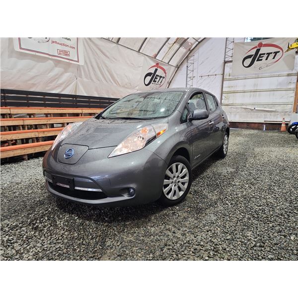 PARKSVILLE- 2016 NISSAN LEAF, GREY, 20724 MILES, "NO RESERVE". - D306575