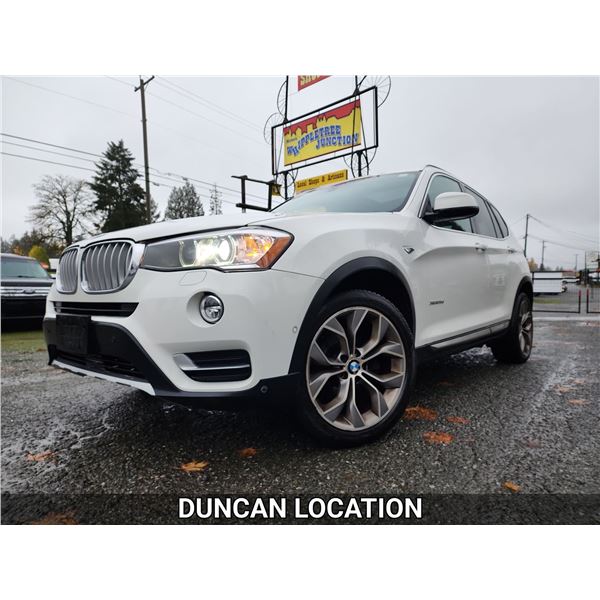 DUNCAN - 2015 BMW X3, WHITE, 224174 KMS, ALL WHEEL DRIVE. - DE97641