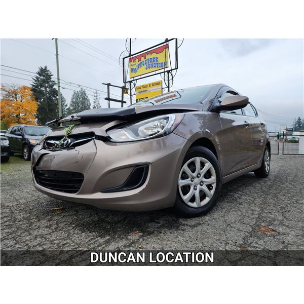 DUNCAN - 2013 HYUNDAI ACCENT, BROWN, 101786 KMS, FRONT WHEEL DRIVE. - D095047