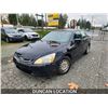 Image 2 : DUNCAN - 2003 HONDA ACCORD, BLACK, 257108 KMS, FRONT WHEEL DRIVE. - D801855