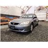 Image 2 : PARKSVILLE - 2005 HONDA CIVIC, GREY, 401018 KMS, FRONT WHEEL DRIVE. - D813562
