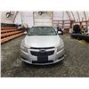 Image 6 : PARKSVILLE - 2011 CHEVY CRUZE, SILVER, 210648 KMS, FRONT WHEEL DRIVE. - D170323
