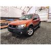 Image 1 : PARKSVILLE - 2006 FORD ESCAPE, ORANGE, 145241 KMS, FOUR WHEEL DRIVE. - DA15719