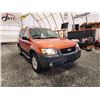 Image 8 : PARKSVILLE - 2006 FORD ESCAPE, ORANGE, 145241 KMS, FOUR WHEEL DRIVE. - DA15719