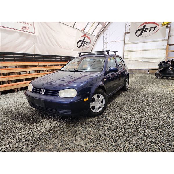 PARKSVILLE - 2000 VOLKSWAGEN GOLF, BLUE, 296816 KMS, FRONT WHEEL DRIVE. NO RESERVE. - D360855