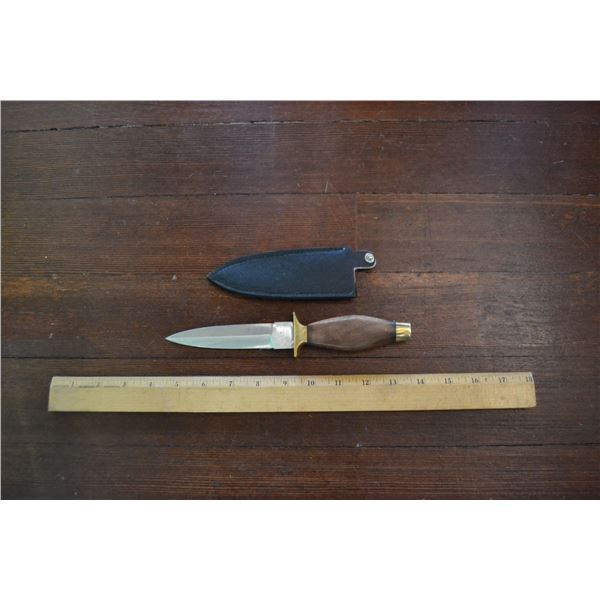 9" BOOT KNIFE WOOD HANDLE