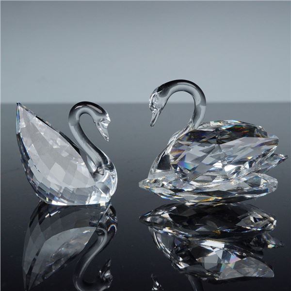 2pc Swarovski Crystal Swan Figurines