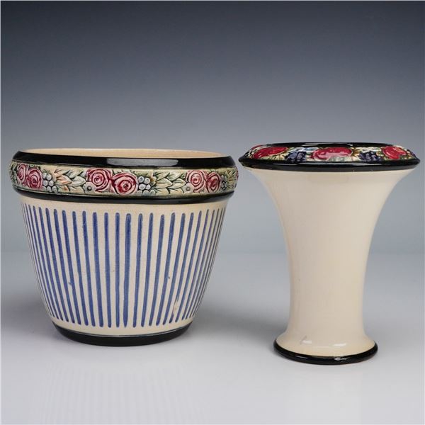 2pc Weller Zona Eldora Chelsea Jardiniere and Vase