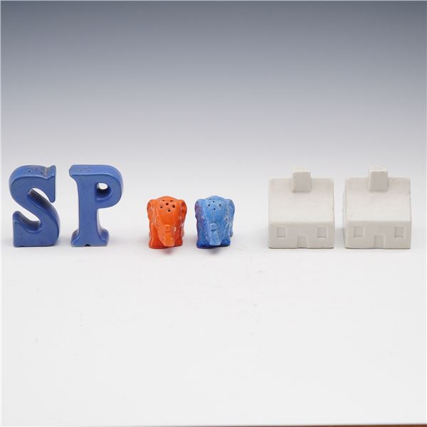 6pc Salt and Pepper Shaker Collection - Letters, Elephants, and Houses