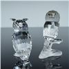 Image 2 : 2pc Swarovski Crystal Figurines, Night Owl & Owl on Branch