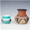 Image 2 : 2pc Southwest Pottery Vases, Navajo Dine & Weller Souevo