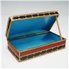 Image 8 : 3pc Inlaid Wood, Enameled Metal, and Plain Wooden Boxes