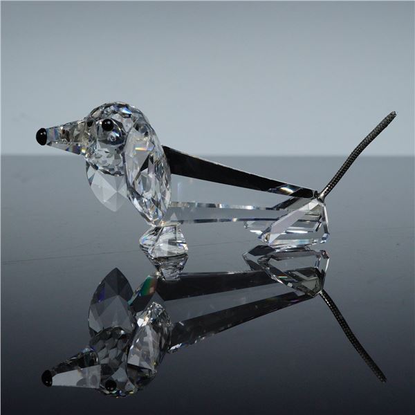 Swarovski Crystal Figurine, Dachshund Large w/Braided Tail (Var.2)