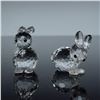Image 1 : 2pc Swarovski Crystal Figurines, Sitting and Resting Rabbit, 014848, 014849