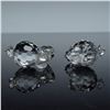 Image 3 : 2pc Swarovski Crystal Figurines, Sitting and Resting Rabbit, 014848, 014849