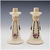 Image 1 : Pair of Weller Pottery Pearl Candle Holders