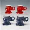 Image 1 : 4pc Frankoma GOP Red and Blue Ceramic Elephant Mugs, 1976 & 1985