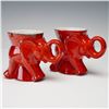 Image 2 : 4pc Frankoma GOP Red and Blue Ceramic Elephant Mugs, 1976 & 1985