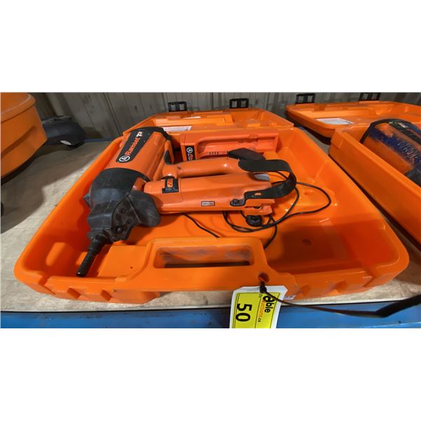 RAMSET T3 CORDLESS GAS ACTUATED NAILER IN HARD TRANSPORT CASE WITH CHARGER & 2 BATTERIES