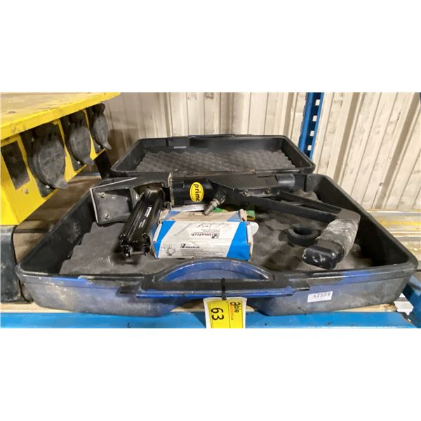 PRIME LFN-50 PNEUMATIC FLOORING NAILER IN HARD TRANSPORT CASE WITH 2 BOXES OF FLOORING NAILS