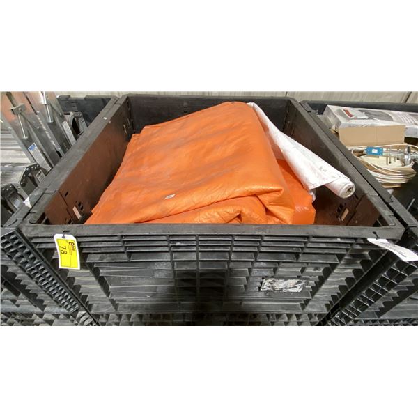 BIN OF ASSORTED LARGE INDUSTRIAL INSULATED CONSTRUCTION TARPS *BIN NOT INCLUDED*