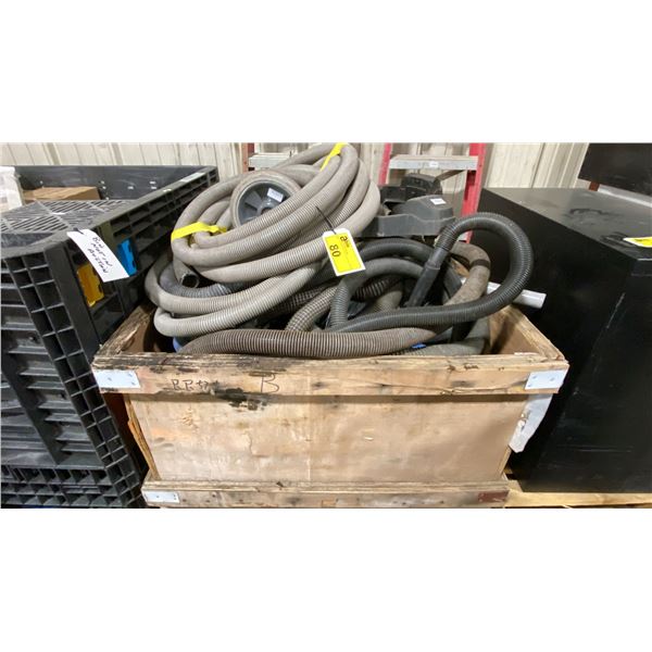 WOODEN CRATE OF ASSORTED VACUUM HOSES & ACCESSORIES *CRATE INCLUDED*