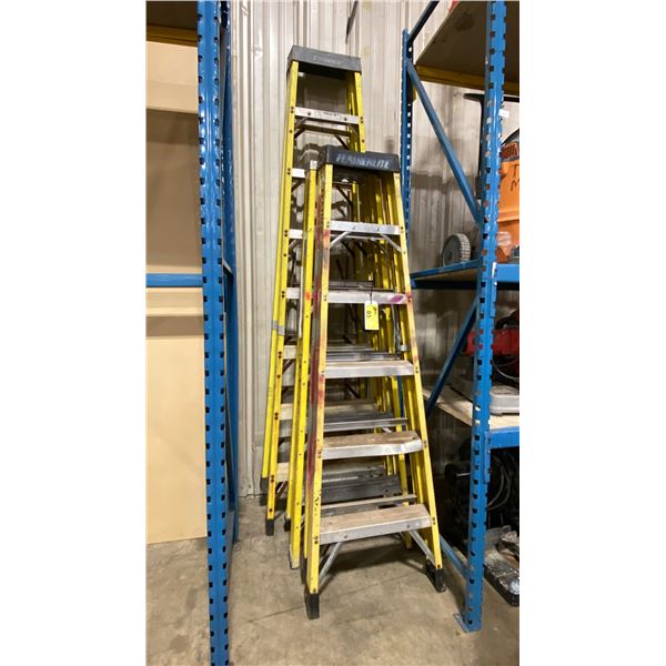 3 FEATHERLITE FIBERGLASS LADDERS, 1- 8' & 2-6'