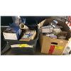 Image 1 : 2 BOXES OF ASSORTED LIGHT BULBS, MAINLINE STOP VALVES, AUTOMOTIVE MIRROR & ASSORTED PLUMBING PARTS
