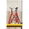 Image 1 : PAIR OF RIDGID VJ-99 V-HEAD ADJUSTABLE INDUSTRIAL PIPE STANDS