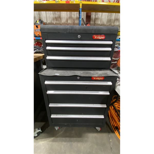 MECHANICS EDGE BLACK METAL MOBILE 7 DRAWER TOOL CHEST WITH KEYS *NO CONTENTS*