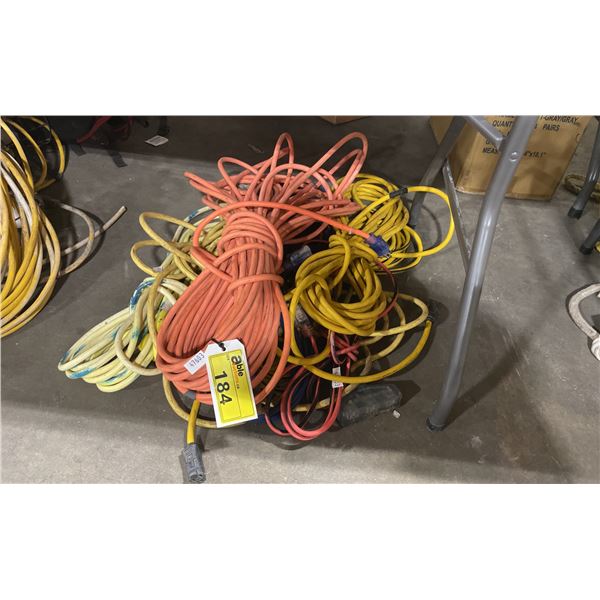 STACK OF ASSORTED INDUSTRIAL EXTENSION CORDS