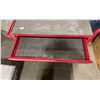 Image 2 : MASTERCRAFT RED 3 TIER SINGLE DRAWER MOBILE TOOL CART WITH RED LADDER HOOKS