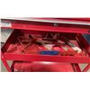 Image 3 : MASTERCRAFT RED 3 TIER SINGLE DRAWER MOBILE TOOL CART WITH RED LADDER HOOKS