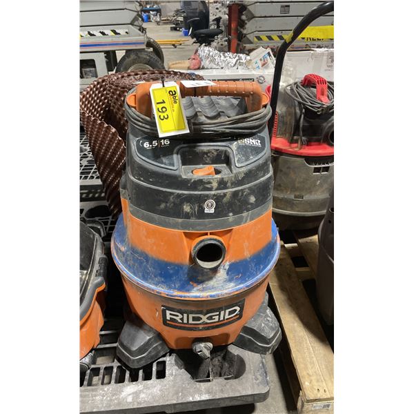 RIDGID 16 GAL INDUSTRIAL ELECTRIC SHOP VACUUM WITH HOSE
